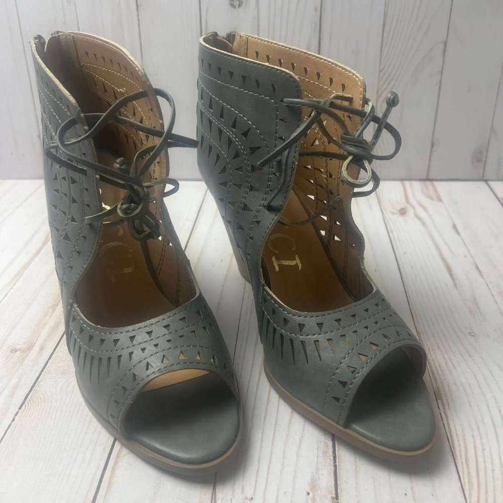 CCOCCI Women Wedge Lace Up Bootie Sandal Shoe Size: 9